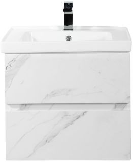 Подвесная тумба под раковину Art&Max Techno 60см монти мрамор AM-Techno-600-2C-SO-MR960